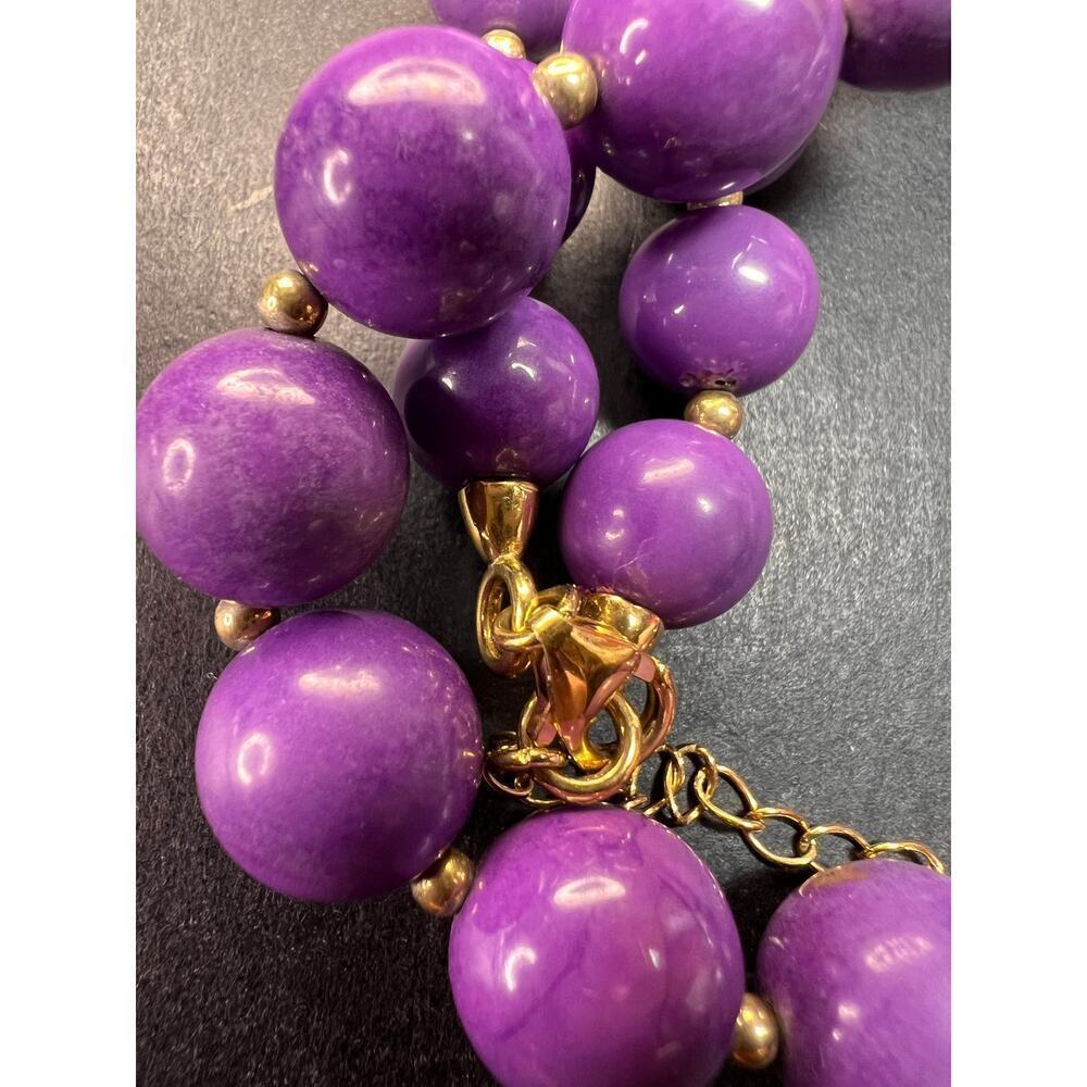 NEW Phosphosiderite graduated beaded necklace in vermeil - Picture 12 of 14